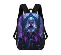 sinyumoney Dark Queen on Throne Mochilas Para Niños 17inch Mochila Escolar Mochila Escolar Impresa En 3D Para Niños De Primaria Y Secundaria
