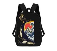 sinyumoney Dark Wave Of Kangawa Mochila Escolar Infantil Impresa En 3D Mochila De Viaje De Alta Capacidad Bolsas Para Libros Mochila Infantil 17inch