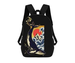 sinyumoney Dark Wave Of Kangawa Mochila Escolar Infantil Impresa En 3D Mochila De Viaje De Alta Capacidad Bolsas Para Libros Mochila Infantil 17inch