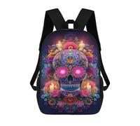 sinyumoney Day of The Dead Art Print-5 Mochila Escolar Infantil Impresa En 3D Para Niños, Mochila De Viaje De Alta Capacidad, Mochilas Para Libros De 17 Pulgadas Para Niños