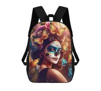 sinyumoney Day of The Dead Butterfly Mochilas Impresas En 3D Para Niños, Mochila Escolar, Mochila Informal Para Exteriores, Mochila Informal De Moda Para Niños, Lindas Bolsas De Viaje 17inch