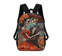 sinyumoney Day of The Dead Couple Art Print-1 Mochila Escolar Para La Escuela Secundaria, Preparatoria, Universidad Y Viajes Para Niños/niñas/adolescentes 17inch