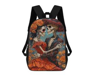 sinyumoney Day of The Dead Couple Art Print-1 Mochila Escolar Para La Escuela Secundaria, Preparatoria, Universidad Y Viajes Para Niños/niñas/adolescentes 17inch