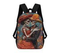 sinyumoney Day of The Dead Couple Art Print-2 Mochilas Infantiles Mochila Escolar Impresa En 3D Para Niños Mochilas De Viaje Bolsas Para Libros Para Niños 17inch Mochila Escolar