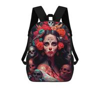 sinyumoney Day of The Dead Portrait-1 Mochila Escolar Para Niñas Mochila Impermeable Mochila Informal De Día Mochila Ligera Para Niño Y Niña Mochila Escolar 17inch