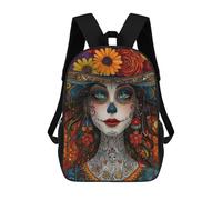 sinyumoney Day of The Dead Portrait Mochila De Peluche Con Dibujos Animados, Mochila 3D Para Niños, Bolsa Escolar, Idea De Regalo De Cumpleaños Para Niños Y Niñas 17inch