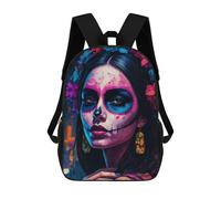 sinyumoney Day of The Dead Portrait Mochila Escolar Infantil De Moda Informal Mochilas Infantiles Impresas En 3D Mochila Grande Para Niño 17inch