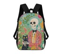sinyumoney Day of The Dead Skeleton Art Print-1 Mochila Escolar Impresa En 3D 17inch Mochila Escolar Infantil Mochilas De Viaje Mochila Informal De Moda Para Niños Y Estudiantes