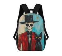 sinyumoney Day of The Dead Skeleton Art Print Mochila Escolar Resistente Al Agua, Mochila De Viaje, Bolsa Para Computadora Para Hombres, Mujeres Y Adolescentes 17inch