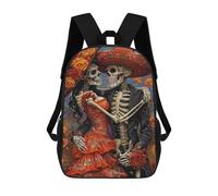 sinyumoney Day of The Dead Skeleton Couple Art Print Mochila Escolar Resistente Al Agua Para Ordenador Portátil: Perfecta Para Viajes, Trabajo Y Uso Diario 17inch