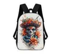 sinyumoney Day of The Dead Skull Art Print-1 Mochila Escolar Infantil De 17 Pulgadas, Mochila Escolar Impresa En 3D Para Niños De Primaria Y Secundaria
