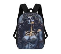 sinyumoney Day of The Dead Woman Mochila Escolar Impresa En 3D Para Niños Mochilas De Viaje De Alta Capacidad Bolsas Para Libros Mochila Escolar Para Niños Mochila 17inch