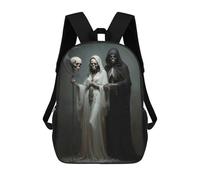 sinyumoney Death And The Maiden, Santa Muerte Mochila Escolar Mochila Para Niños Impresa En 3D Mochilas Infantiles Para Niños Y Niñas Mochilas Escolares Mochilas De Viaje Para Niños 17inch