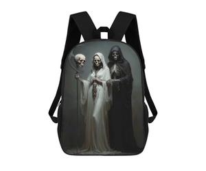 sinyumoney Death And The Maiden, Santa Muerte Mochila Escolar Mochila Para Niños Impresa En 3D Mochilas Infantiles Para Niños Y Niñas Mochilas Escolares Mochilas De Viaje Para Niños 17inch