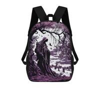 sinyumoney Death in Lilac Mochila Ligera Informal Para El Día A Día, Mochila Escolar Para Hombres/mujeres 17inch