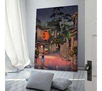 sinyumoney Decoración de pared Ukiyo E Tokyo Rainy Street para sala de estar, para niños, niñas y niños, regalo de cumpleaños, pinturas para sala de estar, 50 x 75 cm