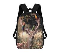 sinyumoney Deer And Birds Mochilas Infantiles Impresas En 3D, Mochilas De Moda Informales, Mochilas De Viaje Bonitas, Mochilas Informales Para Exteriores Para Niños Y Niñas 17inch