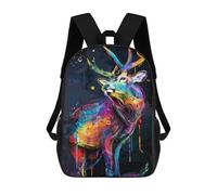 sinyumoney Deer Animal Painting Mochilas Infantiles Impresas En 3D, Mochilas De Moda Informales, Mochilas De Viaje Bonitas, Mochilas Informales Para Exteriores Para Niños Y Niñas 17inch