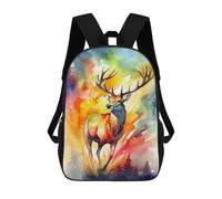 sinyumoney Deer Colorful Painting Mochila Ronaldo, Mochila Infantil, Mochila Escolar Para Estudiantes, Mochila Para Libros, Mochila Escolar Impresa En 3D Para Niños Y Niñas, 17inch