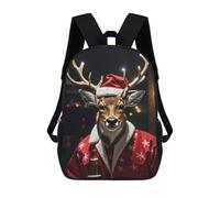 sinyumoney Deer Drinking Beer Xmas Mochilas Para Niños, Mochilas Escolares Personalizadas En 3D Para Niños Y Niñas, Mochilas Escolares Grandes, Mochilas Informales Para El Día A Día 17inch