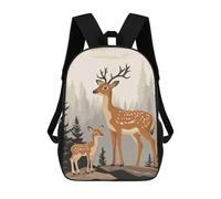 sinyumoney Deer Family in Forest Mochila Escolar Para Niños Mochila Escolar Impresa En 3D Mochila Escolar De Moda Para Niños De Primaria Y Secundaria 17inch