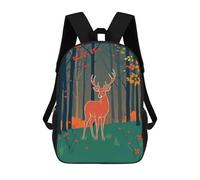 sinyumoney Deer in Autumn Forest Illustration Mochila Escolar Para Niños, Mochila Escolar De Gran Capacidad Para Niños, Mochila Escolar 3D, Regalos Para Niños 17inch