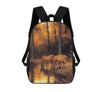sinyumoney Deer in Autumn Forest Mochila Escolar Para Niños Mochila Escolar Impresa En 3D Mochila Escolar De Moda Para Niños De Primaria Y Secundaria 17inch