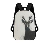 sinyumoney Deer In Charcoal Portrait Mochila Infantil, Mochila Escolar Infantil, Mochilas Escolares Impresas En 3D Para Niños Y Estudiantes Adolescentes 17inch
