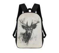 sinyumoney Deer In Charcoal Sketch Mochila Infantil, Mochila Escolar Infantil, Mochilas Escolares Impresas En 3D Para Niños Y Estudiantes Adolescentes 17inch