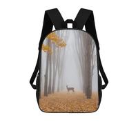 sinyumoney Deer in Foggy Forest Mochila Escolar De 17 Pulgadas Para Adolescentes, Con Estampado 3D, Ajustable Y Con Bolsillos, Ideal Para Niños, Niñas Y Estudiantes.