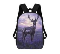 sinyumoney Deer in Lavender Field Mochilas Infantiles Escolares Impresas En 3D, Mochilas Para Niños, Mochilas De Viaje Para Niños Y Niñas, Mochilas Escolares Para Niños 17inch