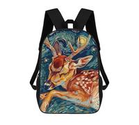 sinyumoney Deer in Starry Night Style Mochilas Infantiles Escolares Impresas En 3D, Mochilas Para Niños, Mochilas De Viaje Para Niños Y Niñas, Mochilas Escolares Para Niños 17inch