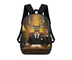 sinyumoney Deer in Suit Painting Mochilas Impresas En 3D Para Niños, Mochila Escolar, Mochila Informal Para Exteriores, Mochila Informal De Moda Para Niños, Lindas Bolsas De Viaje 17inch