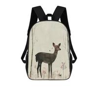 sinyumoney Deer in The Woods Mochilas Infantiles Impresas En 3D, Mochilas De Moda Informales, Mochilas De Viaje Bonitas, Mochilas Informales Para Exteriores Para Niños Y Niñas 17inch