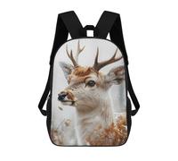 sinyumoney Deer in Winter Snowfall Portrait Mochila Escolar, Mochila De Negocios Para Portátil, Mochila Informal Unisex Para Hombres, Mujeres Y Adolescentes 17inch