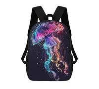 Sinyumoney Deer Moon Landscape Mochila Escolar Ligero Para Estudiantes Y Aeropuerto - Ideal Para Viajes, Trabajo Y Diario, Jellyfish Neon Animal, 17"