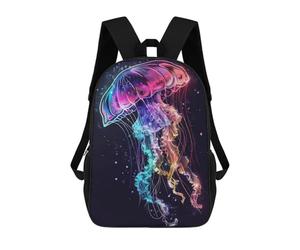 Sinyumoney Deer Moon Landscape Mochila Escolar Ligero Para Estudiantes Y Aeropuerto - Ideal Para Viajes, Trabajo Y Diario, Jellyfish Neon Animal, 17"