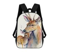 sinyumoney Deer Mother And Deer Baby Mochila Infantil De 17 Pulgadas, Mochila Escolar Con Estampado 3D De Dibujos Animados Para Niños Y Adolescentes.