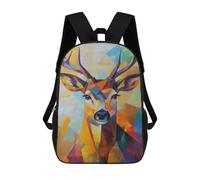 sinyumoney Deer Oil Painting Mochila Escolar Impresa En 3D Para Niños, Mochila Escolar Informal De Moda Para Viajes Para Niños Y Estudiantes 17inch