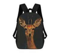 sinyumoney Deer Portrait Painting Mochila Escolar Infantil Impresa En 3D Para Niños, Mochila De Viaje De Alta Capacidad, Bolsas Para Libros, Mochila Escolar Infantil 17inch