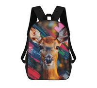 sinyumoney Deer Portrait with Abstract Background Mochila Escolar Impresa En 3D Para Niños, Mochila Escolar, Mochilas De Viaje, Bolso Informal De Moda Para Niños Y Estudiantes 17inch