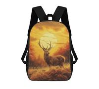 sinyumoney Deer Standing in Grass Mochila, Mochila Infantil, Mochila Escolar Para Estudiantes, Mochila Para Libros, Mochila Escolar Impresa En 3D Para Niños Y Niñas 17inch