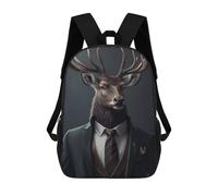sinyumoney Deer Suit Animal Mochilas Impresas En 3D Para Niños, Mochila Escolar, Mochila Informal Para Exteriores, Mochila Informal De Moda Para Niños, Lindas Bolsas De Viaje 17inch