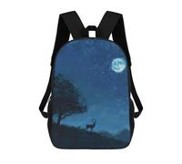 sinyumoney Deer Under Starry Sky Mochila Escolar Infantil Impresa En 3D Para Niños, Mochilas De Viaje, Bolsas Para Libros Para Niños Estudiantes De Primaria 17inch