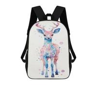 sinyumoney Deer Watercolor Mochilas De 17 Pulgadas Para Niños, Mochilas Escolares Impresas En 3D Para Estudiantes De Primaria Y Secundaria, Para Niños Y Niñas.