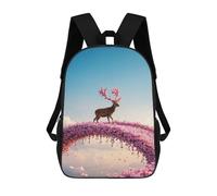 sinyumoney Deer with Cherry Blossom Antlers Mochilas Para Niños Y Estudiantes, Mochilas Escolares Impresas En 3D, Mochilas Para Estudiantes De Primaria Y Secundaria Para Niños Y Niñas 17inch