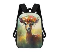 sinyumoney Deer with Flower Crown Art Print Mochilas Infantiles Mochila Escolar Impresa En 3D Para Niños Mochilas De Viaje Bolsas Para Libros Para Niños 17inch Mochila Escolar