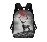 sinyumoney Deer with Red Balloons Painting Mochila Escolar Para Niñas Y Niños, Mochilas De Gran Capacidad, Mochilas Ligeras Para Niños Y Estudiantes 17inch