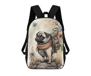 sinyumoney Delightful Pug Dog Mochila Escolar Infantil Impresa En 3D Para Niños, Mochilas De Viaje, Bolsas Para Libros, Mochila Escolar Infantil 17inch