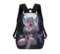 sinyumoney Demon Girl Mochila Escolar De 17 Pulgadas Impresa En 3D Mochilas Infantiles Mochila Genial Impresa En 3D Para Niños De Primaria Y Secundaria